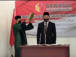 Melalui Metoda Daring, Dodoy Cardaya Resmi dilantik Menjadi Komisioner Bawaslu Sumedang