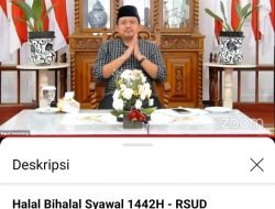 Bupati dan Karyawan RSUD Sumedang Gelar Halal Bihalal Secara Virtual