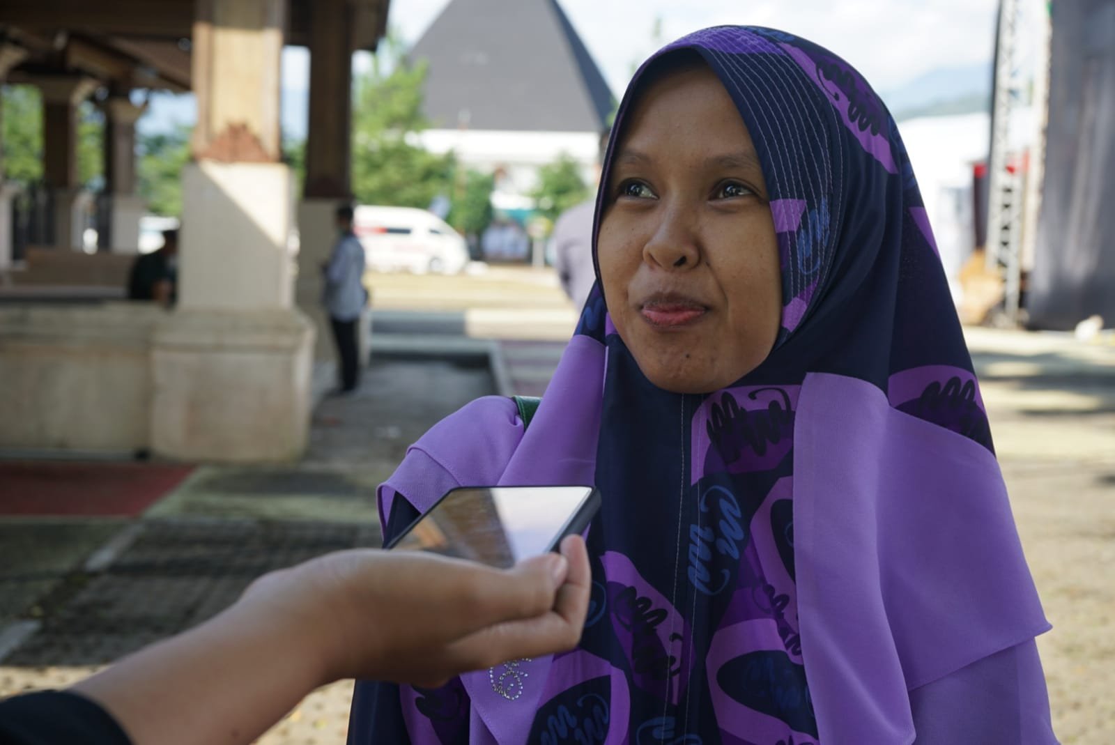 Ibu Hj. Cucu Nurjanah peserta cabang Tilawah Dewasa dan Qiro'at Sab'ah Mujawwad dari Kabupaten Karawang