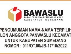 Pengumuman Nama-Nama Terpilih Calon Panwascam Untuk Kabupaten Sumedang
