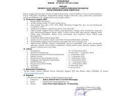 Pengumuman Seleksi Calon Anggota PPK Untuk Pemilu Tahun 2024