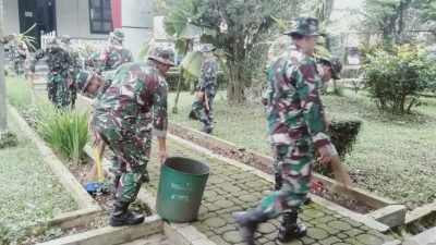 Kodim 0610 Sumedang Gelar Karya Bhakti: Menjaga Kebersihan Lingkungan dan Warisan Budaya Keraton Sumedang