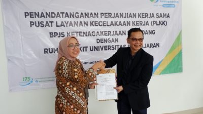 BPJS Ketenagakerjaan Sumedang dan RS Unpad Tandatangani Kerjasama Layanan PLKK