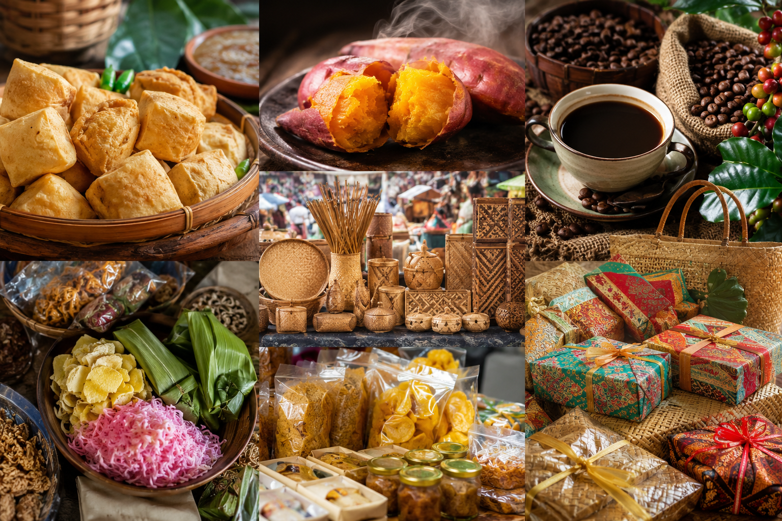 Ilustrasi Aneka oleh-oleh khas Kabupaten Sumedang mulai dari Tahu Sumedang, Ubi Cilembu, Kopi Rancakalong, hingga produk UMKM lokal