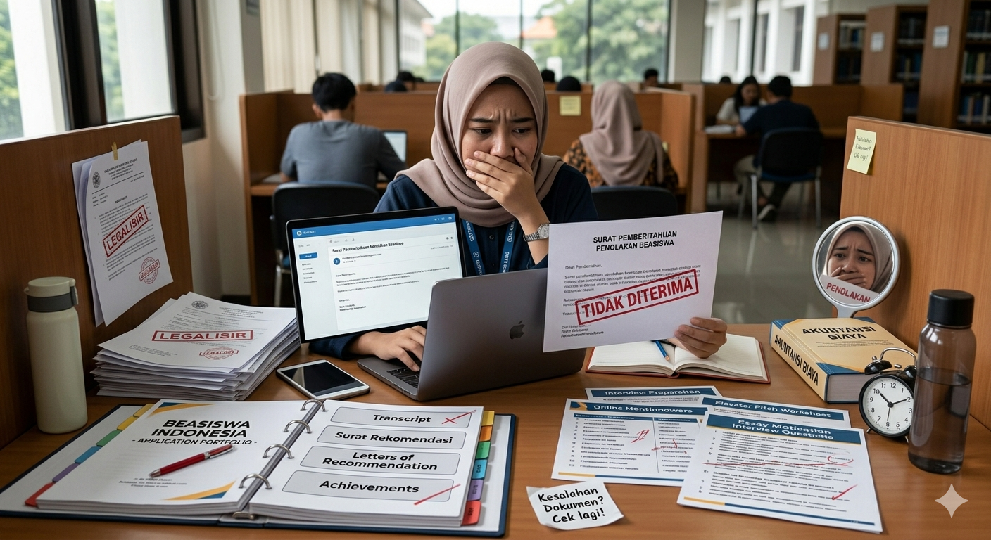 Ilustrasi Mahasiswa mempersiapkan seleksi LPDP agar tidak gagal dalam proses pendaftaran