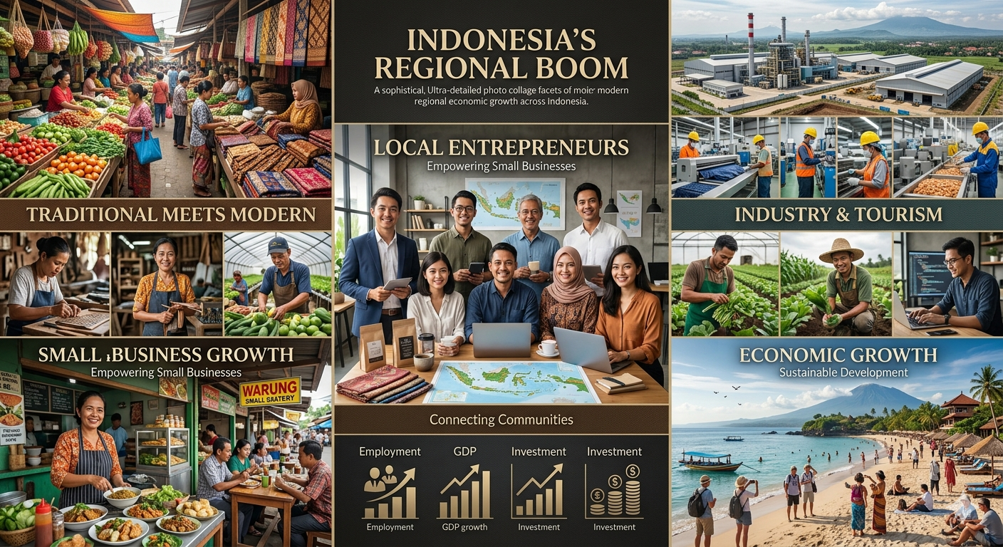 Ilustrasi Perkembangan ekonomi Sumedang melalui UMKM, investasi, dan kawasan Rebana